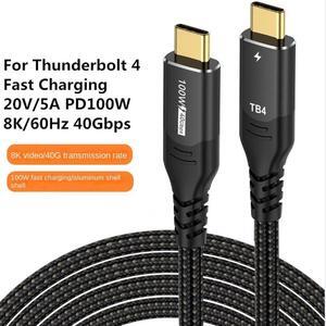 USB 4.0 8K HD Video 40Gbps 100W 1.6ft PD Fast Charging Nylon Braided Cable Supporting Thunderbolt 3/4,USB4.0 gen 3,8K & Ultra HD Display for iPhone15/15 Pro Max, Mac MacBook Pro, SSD eGPU