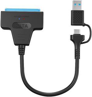 ESTONE SATA to USB Adapter Cable, USB 3.0/USB-C to SATA III II I Hard Drive Reader Adapter for 2.5'' SSD/HDD Data Transfer, Support UASP