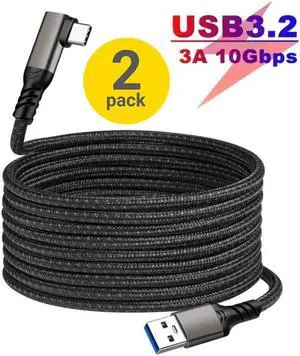 2 Pack Right Angle USB C Cable 3.3ft, 3.2 Gen 2 USB A to C Nylon Braided Cord, 10Gbps High Speed Data Transfer, 3.1A 60W Type C Fast Charging Cable for Samsung Phones SSD Powerbank Tablets Laptop 2 Pack Right Angle USB C Cable 3.3ft, 3.2 Gen 2 USB A to C Nylon Braided Cord, 10Gbps High Speed Data Transfer, 3.1A 60W Type C Fast Charging Cable for Samsung Phones SSD Powerbank Tablets Laptop