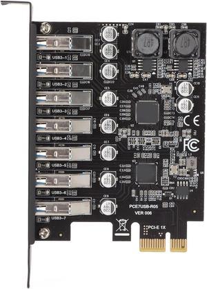 ESTONE PCIE USB 3.0 Card 7 Ports PCI Expree to USB Expansion Card Super Speed 5Gbps PCI-e USB3.0 Hub Controller Adapter for Windows 11/10/8/7/XP/Vista