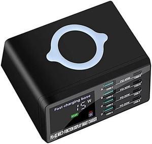 ESTONE Charging Station, 110W 8-Port USB Fast Charger with QC 3.0 & PD3.0, Compatible with Apple & Other Brand Cell Phones