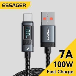 ESTONE USB A to USB C Cable [1-Pack 3.3ft] , 7A 100W PD Fast Charging Type A to Type C Cable, Nylon Braided USB-C Phone Charger Cord for Samsung iPad Pro MacBook Tablets LG Google