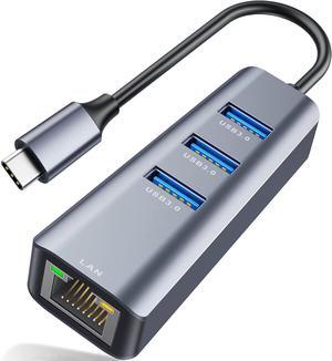 ESTONE USB-C to Ethernet Adapter, USB C Hub with RJ45 1000 Gigabit Ethernet, [Thunderbolt 4/3 Compatible] USB C to Network Adapter for MacBook Pro/Air, iPad Pro, Surface Laptop, Chromebook, and More