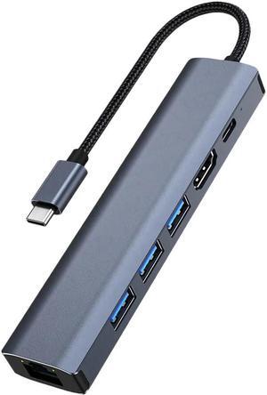 ESTONE USB 3.0 Hub Ethernet Adapter 1000M Gigabit Network Converter with 3 USB3.0 Ports Hub Compatible with Laptop PC Nintendo Switch MacBook Mac XPS Windows Linux macOS, and More