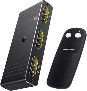 ESTONE HDMI Switch 2 in 1 Out 8K@60Hz, [Aluminum Case, HDCP 2.3] Bidirectional 2x1/1X2 Switcher Splitter UHD VRR, Dynamic HDR, HDCP 2.3 Compatible for PS5/4, Xbox, FireStick