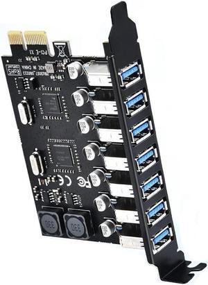 7 Port PCI Express Expansion Card, USB 3.0 7 Port Front Expansion Card, Connect 7 Devices Expanded