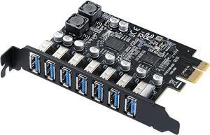 PCI-E to USB 3.0 7-Port(7X USB-A) Expansion Card,PCI Express USB Add in Card, Internal USB3.0 Hub Converter for Desktop PC Host Card Support Windows 10/8/7/XP and MAC OS 10.8.2 Above