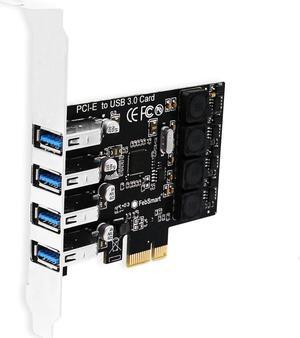 Jansicotek 4 Port PCI Express Expansion Card, USB 3.0 4 Port Front Expansion Card, Connect 4 Devices Expanded