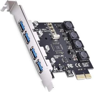 Jansicotek PCI-E to USB 3.0 4-Port(4X USB-A) Expansion Card,PCI Express USB Add in Card, Internal USB3.0 Hub Converter for Desktop PC Host Card Support Windows 10/8/7/XP and MAC OS 10.8.2 Above
