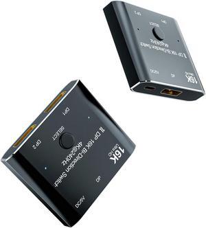 ESTONE DisplayPort 16K DP 2.0 2In 1Out 1In 2Out Switch Bi-Direction 16K@60Hz 4K@240Hz Splitter Converter for Multiple Source and displays(A0201)