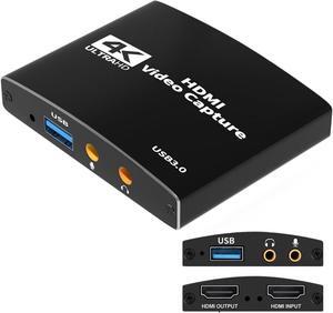 ESTONE 1080P 60FPS Capture Card for Live Streaming,with USB 3.0/USB C & Microphone HDMI Loop-Out, 4K Game Capture Card , Capture Card for Recording Compatible with Nintendo Switch, PS4, PS5, PC, Xbox