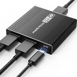 ESTONE DisplayPort Splitter 4K@144Hz DP Splitter 1 in 2 Out Supports 4K@144Hz 4K@120Hz Compatible with PC Host Monitor Laptop etc