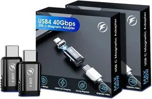 ESTONE Magnetic USB C Adapter Extender (2 Pack) Elbow 140w USB4 40Gbps 8K 60Hz for Thunderbolt 3/4, MacBook Pro/Air USB-C Laptop and More Type C Devices