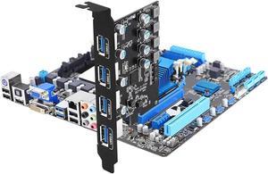 ESTONE 4 Port PCI Express Expansion Card, USB 3.0 4-Port Front Expansion Card, PCIE USB Hub Controller Adapter for Connect 4 Devices Expanded, Supports Windows 11/10/8/7 / Vista/XP (32/64-bit)