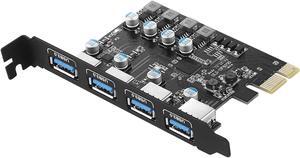 ESTONE 4 Ports PCI-E to USB 3.0 Expansion Card (4 USB Type-A 3.0 Ports), Internal Converter PCI Express Expansion Card for Desktop PC Card, Support WindowsXP/7/8/10 and MAC OS
