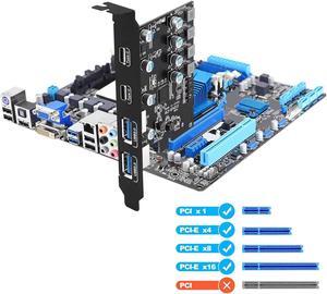 ESTONE 4 Port PCI Express Expansion Card (2X Type USB C - 2 USB A), Front Expansion Card, PCIE USB Hub Controller Adapter for Connect 4 Devices Expanded, Supports Windows 11/10/8/7 / Vista/XP