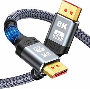 ESTONE DisplayPort Cable 1.4, DP Cable8K@60Hz, 2K@240Hz, 4K@144Hz, 32.4Gbps, Display Port to Display Port Cable 1.4 (DP to DP Cable) Compatible for Gaming Laptop TV PC Computer Monitor 10ft