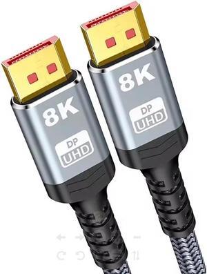 ESTONE 8K DisplayPort Cable 1.4, 8K DP Cable 10ft (8K@60Hz, 4K@144Hz, 2K@240Hz)HBR3 Support 32.4Gbps, HDR, FreeSync G-Sync, Braided Display Port Cable for Gaming Monitor, Graphics, PC