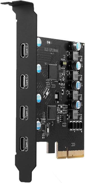 ESTONE PCI Express Expansion Card, USB 3.2 4-Port Front Expansion Card, Connect 4 Devices Expanded - (2X USB C)
