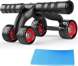 ESTOME 4 Wheels Abdominal Wheel Ab Roller Wheels Carving System, Multi Abdominal Core Exerciser for Fitness Training, Toning Back & Arms Exercise, Innovative Ergonomic Abdominal Wheel Exerciser