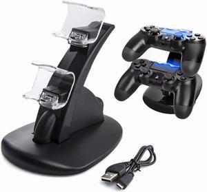 ESTONE Dual USB Gamepad Controller Charger Dock Game Controller Power Supply Base Charging Holder for Sony Playstation 4 PS4