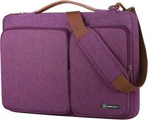 ESTONE 13.3-Inch Multi-functional Portable Laptop Sleeve Case Bag Briefcase with Luggage Strap for 13- 13.3 Inch Laptop MacBook Chromebook Computers, Purple