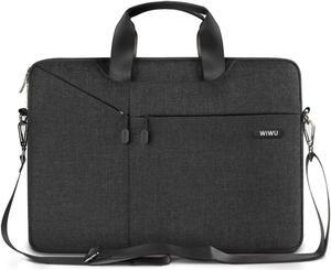 WIWU 15.6Inch Laptop Messenger Shoulder Bags with Multi-pocket for 15.4Inch MacBook / MacBook Pro Retina, Surface Pro 4/ 3 / Dell / Notebook Cover Bag,Waterproof Business Computer Bag(15.6inch, Black)