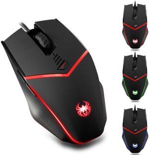 Gaming Mouse Wired [ Programmable ][ Breathing Light ] [ 3200 DPI ] [ Weight Tuning Set ], ZELOTES PC,Computer Gamer Mice, 6 Buttons for Both Hands- Black