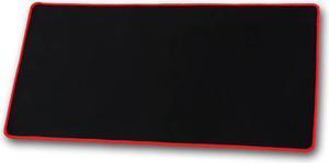 ESTONE Mouse Pad with Stitched Edges, Premium-Textured Mouse Mat Pad, Non-Slip Rubber Base Mousepad for Laptop, Computer & PC, 23.6×11.8×0.08 inches, Black+Red Edge