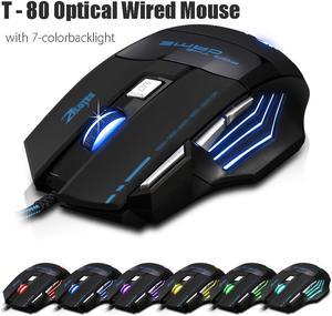 Zelotes Scorpion 5500 DPI High Precision USB Wired Gaming Mouse,7 Buttons,Weight Tuning Set (Black)