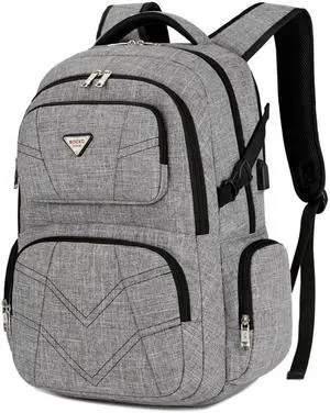 SOCKO 17.3 Inch Laptop Backpack Water Resistant/Usb Charing/Anti-Theft Shockproof Slim Travel Computer Back Pack for College Business Gray SOCKO 17.3 Inch Laptop Backpack Water Resistant/Usb Charing/Anti-Theft Shockproof Slim Travel Computer Back Pack for College Business Gray