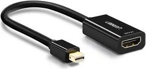 ESTONE Mini DisplayPort to HDMI Adapter  3K&4K  Thunderbolt to HDMI Adapter  Mini DP Converter suitable for Apple MacBook Pro MacBook Air, Microsoft Surface Pro 4 Pro 3, Google Chromebook - Black