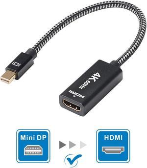 ESTONE Active Mini DisplayPort to HDMI Adapter, Supports 4K/60Hz, for MacBook Air, iMac, MacBook Pro, Surface Pro 3/4/5,Surface Book more +  (Black)