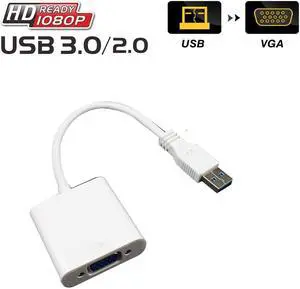 ESTONE High Speed USB 3.0 to VGA Adapter Converter,display port to vga,Support Max Resolution 1080p for Windows 7/8/8.1/10 Desktop Laptop PC Monitor Projector HDTV,No CD Driver Needed (White)