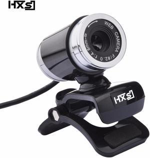 HXSJ A860 USB2.0 480P PC WEB CAM Webcam Built-in Microphone 360 Degree Rotaion Clip-on Camera for Desktop- (Black+Silver)