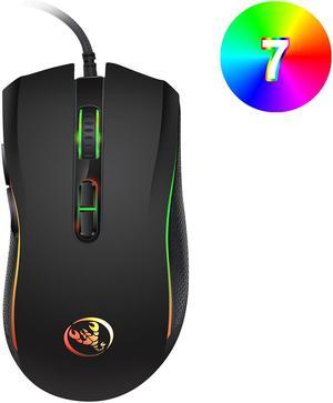 HXSJ New 3200DPI 7 Buttons 7 color LED Optical USB Wired Mouse player mice computer mause mouse Gaming Mouse For Pro gamer