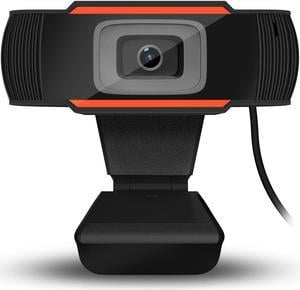 HXSJ  USB 2.0 Webcam Clip-on, 480p 640 * 480 Dynamic resolution Digital Video HD Web Camera with Microphone for Desktop Computer PC Laptop Skype (Orange)