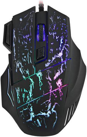 HXSJ Crack Glows Wired Gaming Mouse 7 Button 5500 DPI LED Optical USB Computer Mouse Gamer Mice X7 Game Mouse Silent Mause For PC