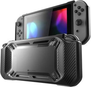 Nintendo Switch Box Case with Protect case, TPU Protective Heavy Duty Cover Case for Nintendo Switch with Shock-Absorption and Anti-Scratch (Black)