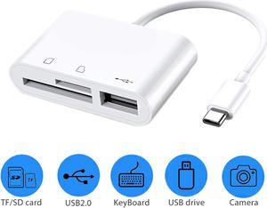 ESTONE SD Card Reader, 3 in 1 USB C to USB Camera Connection Kit SD/Micro SD Card Reader, USB C to USB2.0 Female OTG Adapter for New iPad Pro 11"/12.9" 2018, Mac-Book Pro and More UBC C Device