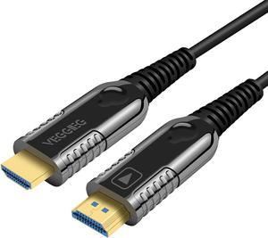 VEGGIEG Fiber HDMI Cable, 1/2/3/5/8/10/15/20/30/50/100Meters Fiber Optic HDMI 2.0 Cable 4K @ 60Hz 4:4:4, HDR/ARC/UHD/HDC2.2/3D, 18Gbps for Apple TV, HDTV, Roku TV Box, Projector, PS4 PS3 (1M,3.3ft)