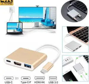 USB 3.1 Type-C to HDMI USB 3.0 USB-C Multiport Adapter 5Gbps Hub For Mac Pro PC