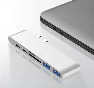 Double Type-C HUB USB3.0 USB-C Data PD Charging HDMI Docking Station Adapters