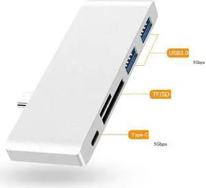 5-in-1 Type-C to USB3.0 SD TF Card Slot Type C 5Gbps Docking Station Converter