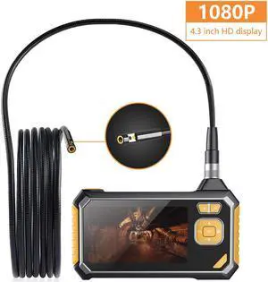 Inskam113-2 Dual-lens 10M 4.3-inch Large Screen Borescope HD 1080P Hard Wire  + IP67 Waterproof for Car Sewer Air Conditioner Mechanical Maintenance-10M