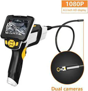 Inskam112-2 1M Gun style Dual-lens Borescope HD 1080P 4.3-inch HD display Dual-cameras for Car Sewer Air Conditioner Mechanical Maintenance-1M  + IP67 Waterproof