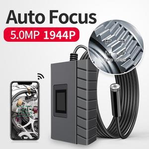 109-11.5mm-10m Upgrade 5.0MP 1944P HD WiFi Borescope Semi-Rigid Hard Wire Inspection Camera with Auto Focus HD Snake Camera for Android and iOS Tablet