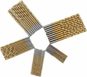 NEW 50x 1/1.5/2/2.5/3mm HSS High Speed Steel Drill Bit Set Tools Titanium Coated