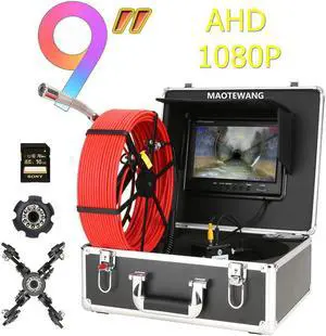 Draining plumbing,Wall,Wire inspection/ Sewer Pipe Inspection Camera/Pipeline Industrial Endoscope/9" Monitor/DVR video recording/12PCS LED Lights /16GB SD Card/8 hours continuous use/50m Cable length