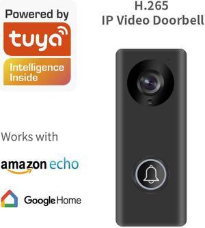 Smart WiFi Video Doorbell 2MP IR Motion Detection with Indoor Chime Remote Unlock Control Accessories Door Phone Doorbell Intercom for Android iOS Smartphone (Remote Control)